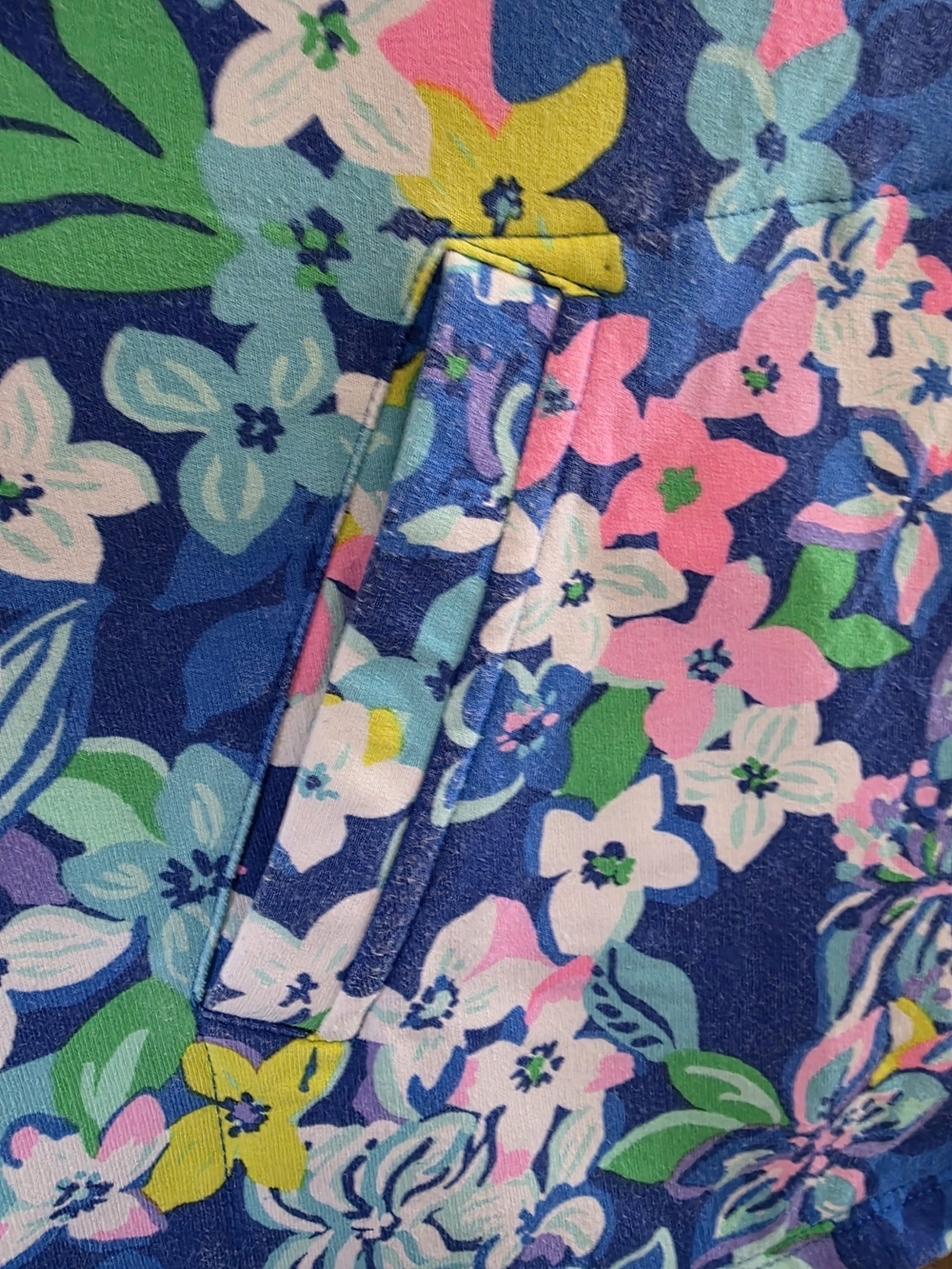 Lilly Pulitzer Melena UPF 50+ Popover Borealis Blue Social Quarter Zip SZ Large - Picture 6 of 11
